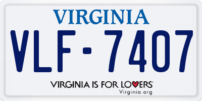 VA license plate VLF7407