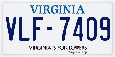 VA license plate VLF7409