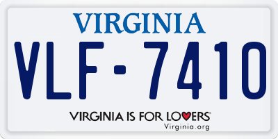 VA license plate VLF7410
