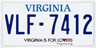 VA license plate VLF7412