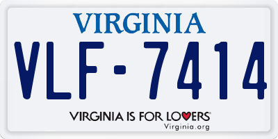 VA license plate VLF7414