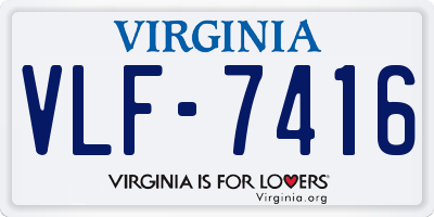 VA license plate VLF7416