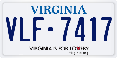 VA license plate VLF7417