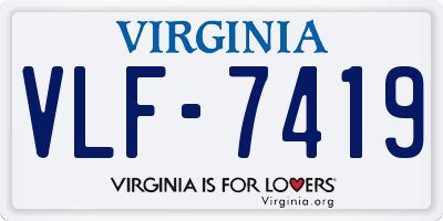 VA license plate VLF7419