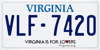 VA license plate VLF7420