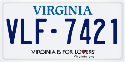 VA license plate VLF7421