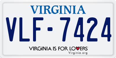 VA license plate VLF7424