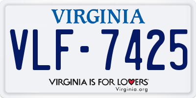 VA license plate VLF7425
