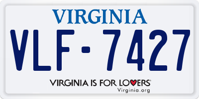 VA license plate VLF7427