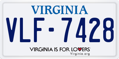 VA license plate VLF7428