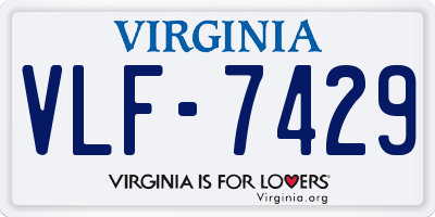 VA license plate VLF7429