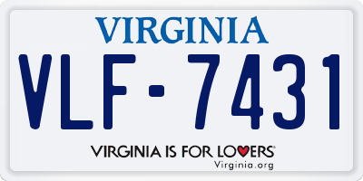 VA license plate VLF7431