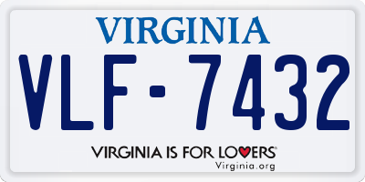 VA license plate VLF7432