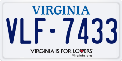 VA license plate VLF7433