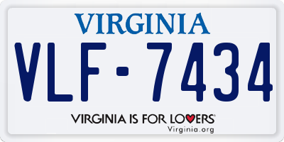 VA license plate VLF7434