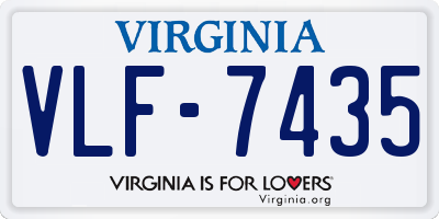 VA license plate VLF7435