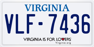 VA license plate VLF7436