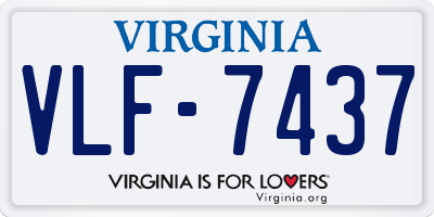 VA license plate VLF7437