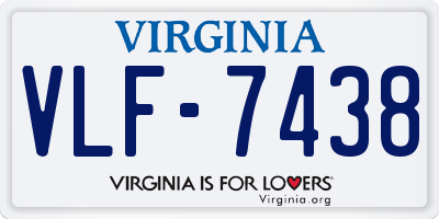 VA license plate VLF7438