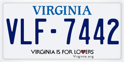 VA license plate VLF7442