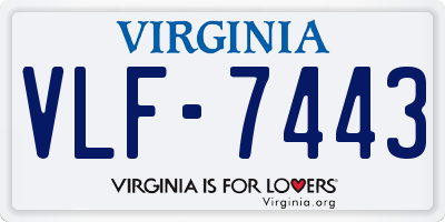 VA license plate VLF7443