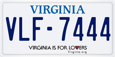 VA license plate VLF7444