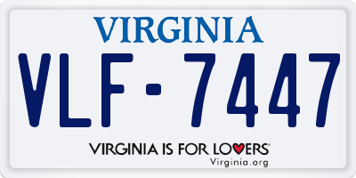 VA license plate VLF7447