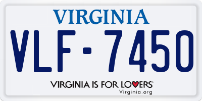 VA license plate VLF7450