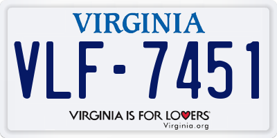 VA license plate VLF7451