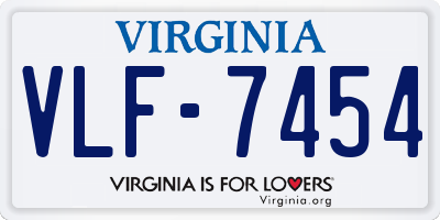 VA license plate VLF7454