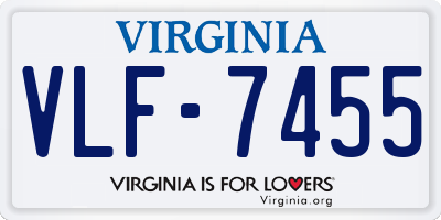VA license plate VLF7455