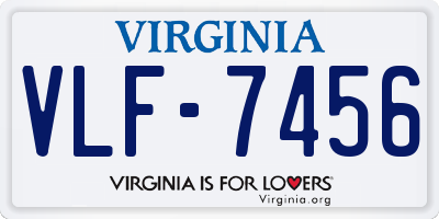 VA license plate VLF7456