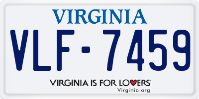 VA license plate VLF7459