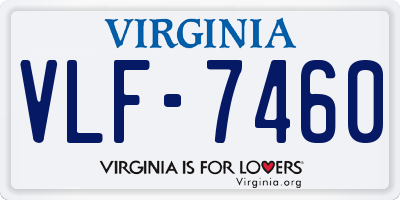 VA license plate VLF7460
