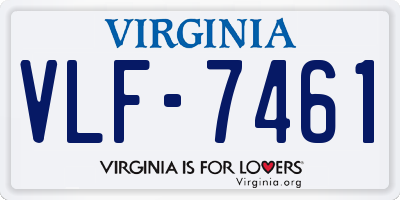 VA license plate VLF7461