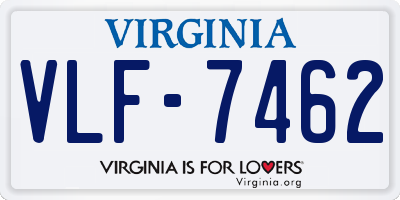 VA license plate VLF7462
