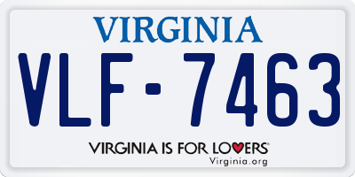 VA license plate VLF7463