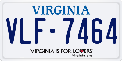 VA license plate VLF7464