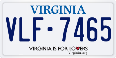 VA license plate VLF7465