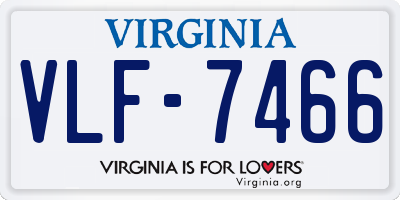 VA license plate VLF7466