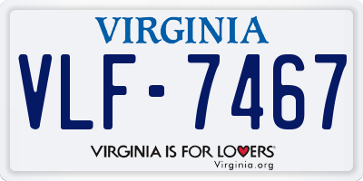 VA license plate VLF7467