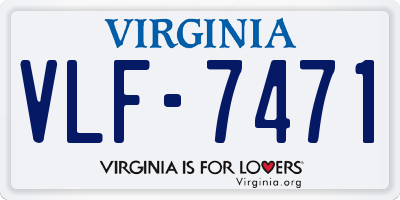 VA license plate VLF7471