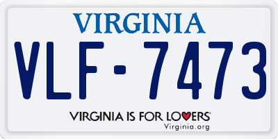 VA license plate VLF7473