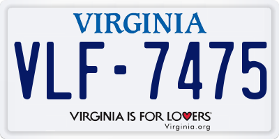 VA license plate VLF7475