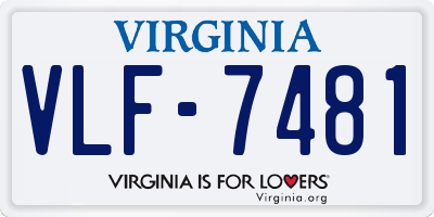 VA license plate VLF7481