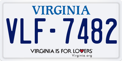 VA license plate VLF7482