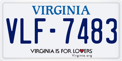 VA license plate VLF7483