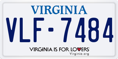 VA license plate VLF7484