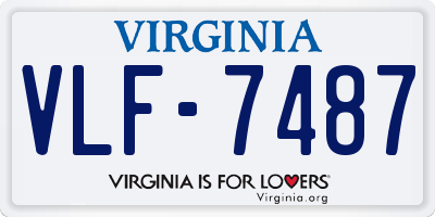 VA license plate VLF7487