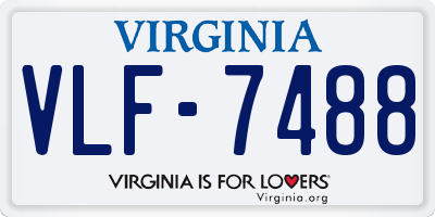 VA license plate VLF7488